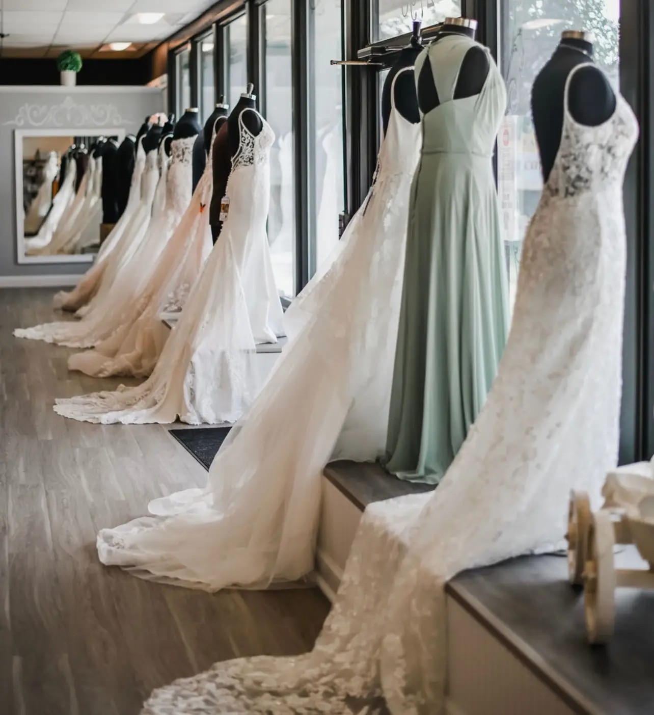 Gowns on the mannequin